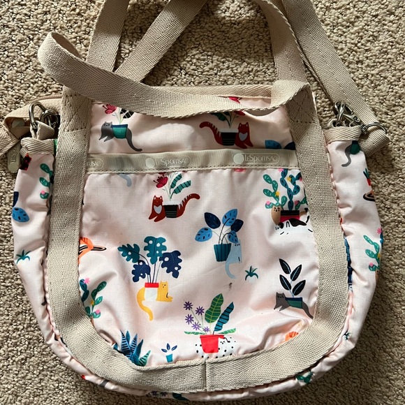 LeSporsac Pink Cat Cute Bag Shoulder Crossbody Small - Picture 3 of 7